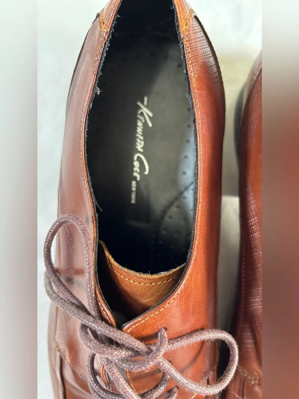 Kenneth Cole NY Brown Leather Square Toe Dress Shoes Men’s 11